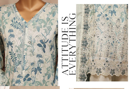 Riwayat Premium Printed & Embroidered Suit - CT-26101