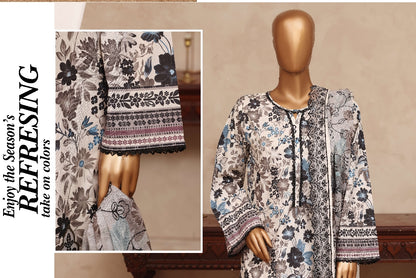 Riwayat Refreshing Printed & Embroidered Cotton - 3 Piece Unstitched Suit