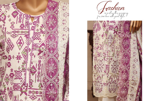 Riwayat Ancient Tribe Printed & Embroidered Suit - 3 Piece Unstitched