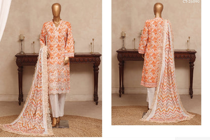 Riwayat Floral Printed & Embroidered Suit - 3 Piece Unstitched