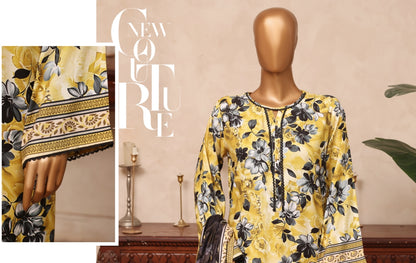 Riwayat New Couture Floral Printed Suit - 3 Piece Unstitched