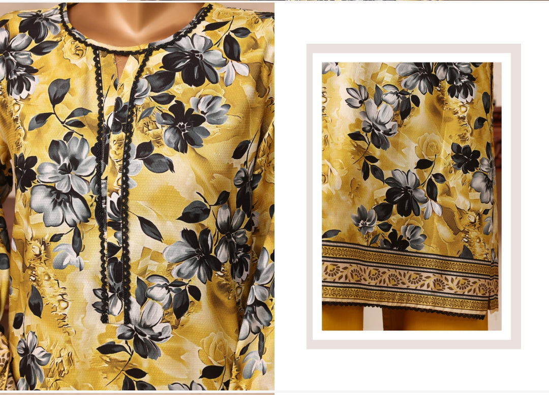 Riwayat New Couture Floral Printed Suit - 3 Piece Unstitched