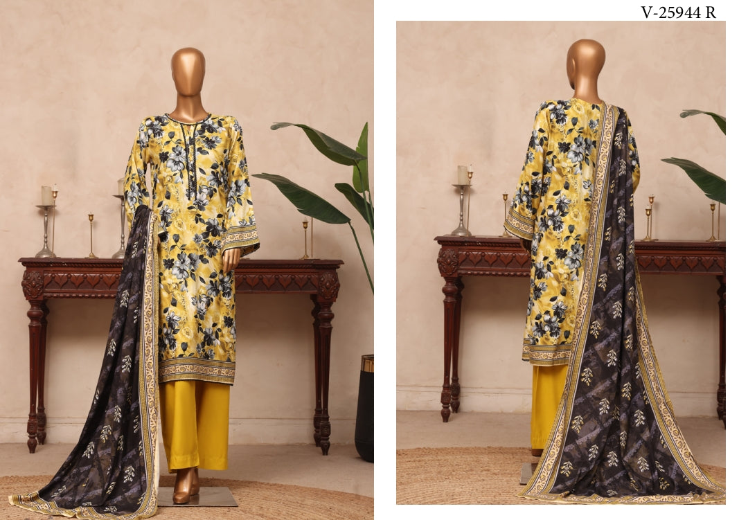 Riwayat New Couture Floral Printed Suit - 3 Piece Unstitched