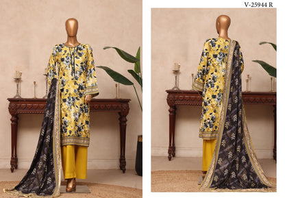 Riwayat New Couture Floral Printed Suit - 3 Piece Unstitched