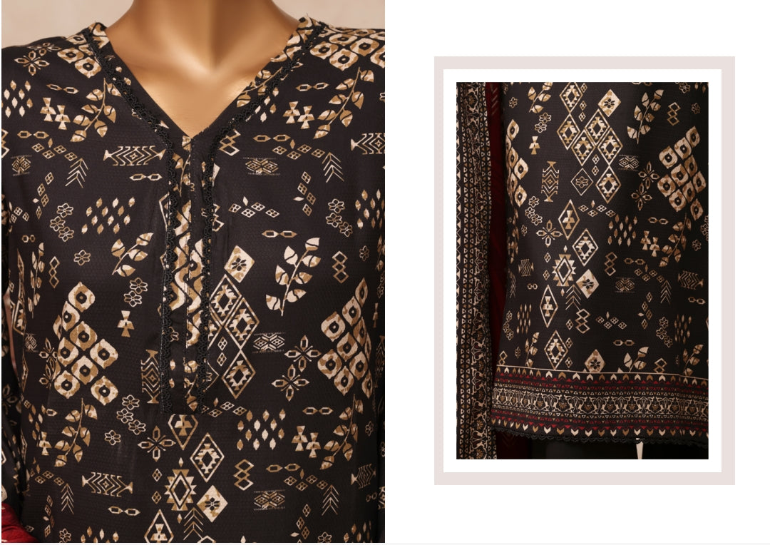 Riwayat Geometric Printed Suit - V-25922 R