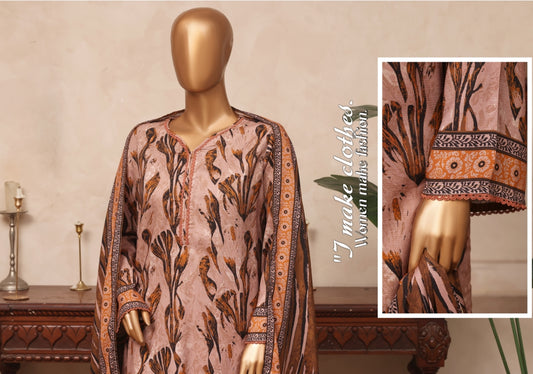 Riwayat Printed Viscose 3 Piece Suit - V-26083