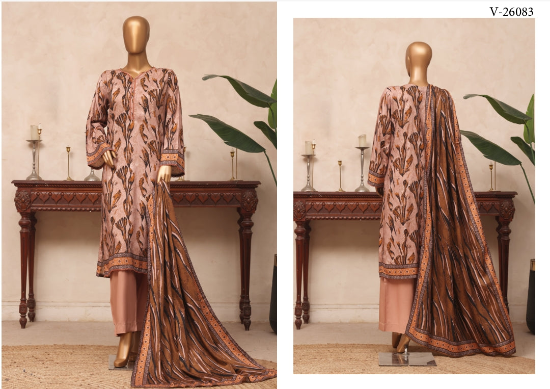 Riwayat Printed Viscose 3 Piece Suit - V-26083