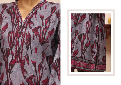 Riwayat Beautiful Minds Printed & Embellished Suit - 3 Piece Unstitched