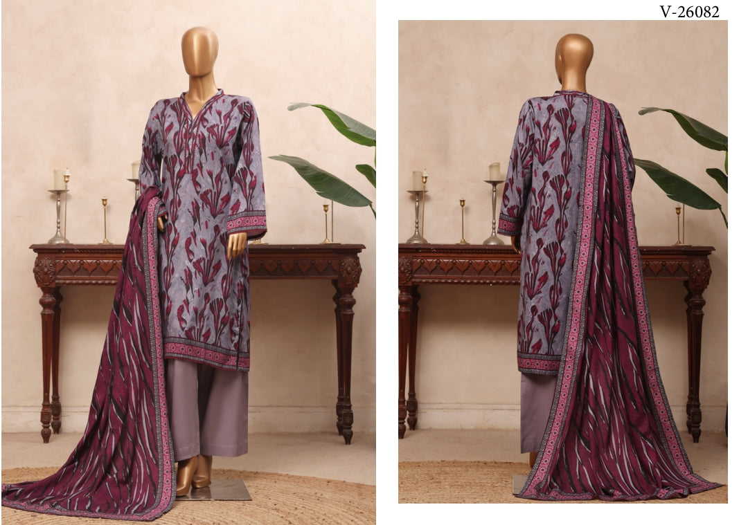 Riwayat Beautiful Minds Printed & Embellished Suit - 3 Piece Unstitched