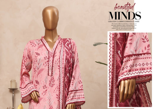 Riwayat Beautiful Minds Printed & Embellished Suit - 3 Piece Unstitched