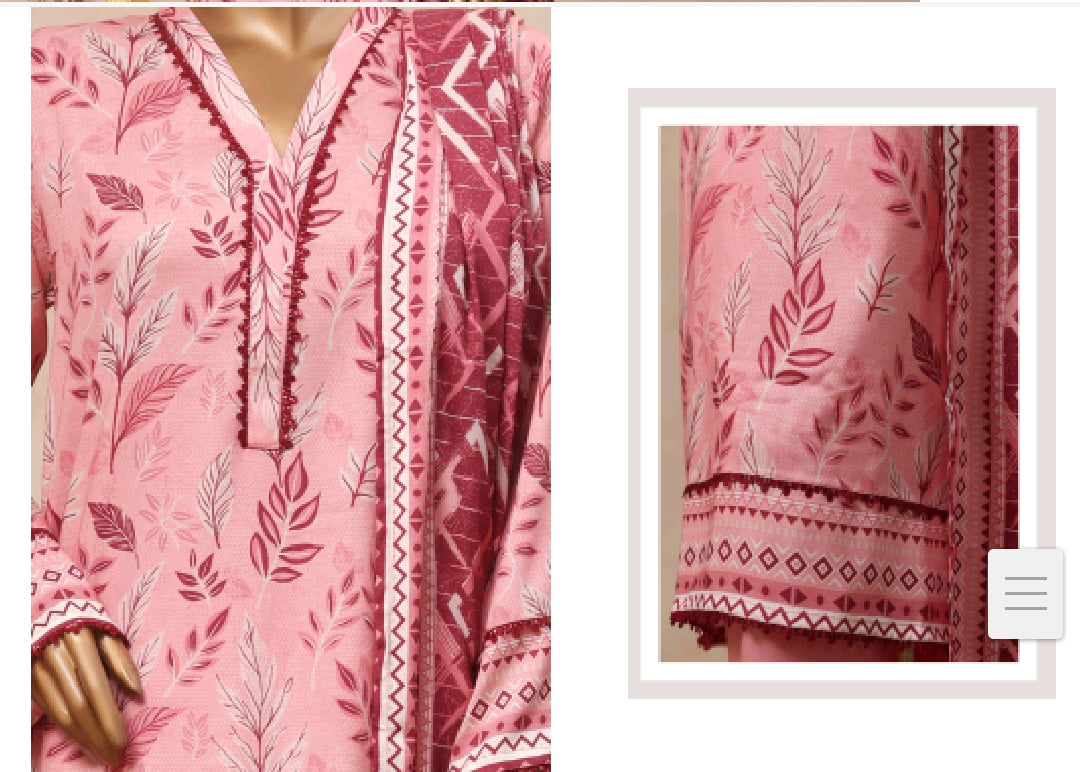 Riwayat Beautiful Minds Printed & Embellished Suit - 3 Piece Unstitched