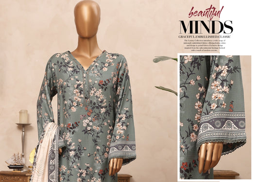 Riwayat Floral Printed & Lace Detailed Suit - 3 Piece Unstitched
