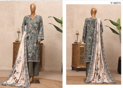 Riwayat Floral Printed & Lace Detailed Suit - 3 Piece Unstitched
